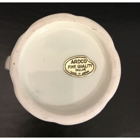 Vintage Art Ardco Dallas Blue/White Floral Pitcher Japan - Picture 6 of 8